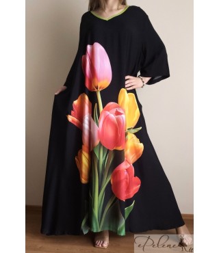 Nauja MDE POMPADUR suknelė su tulpėmis